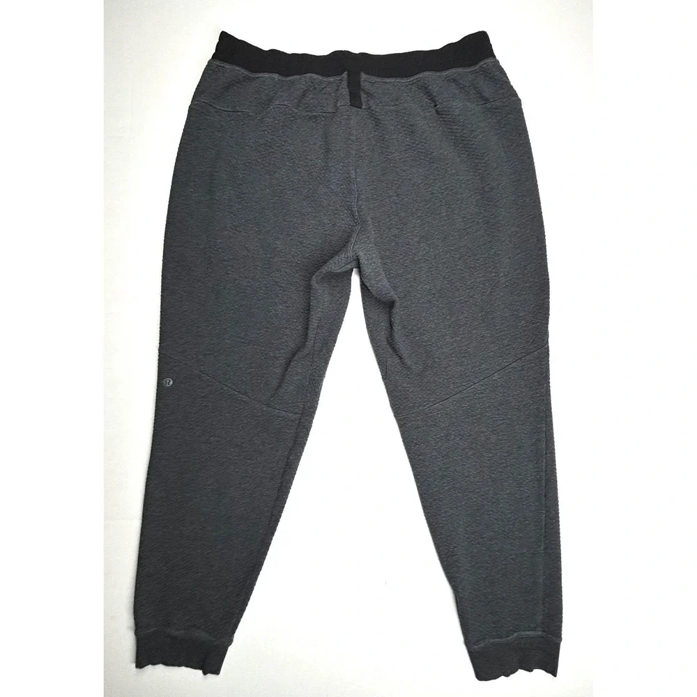 Lululemon At Ease Jogger Grey Textured Double Knit Sweatpants Mens XXL EUC